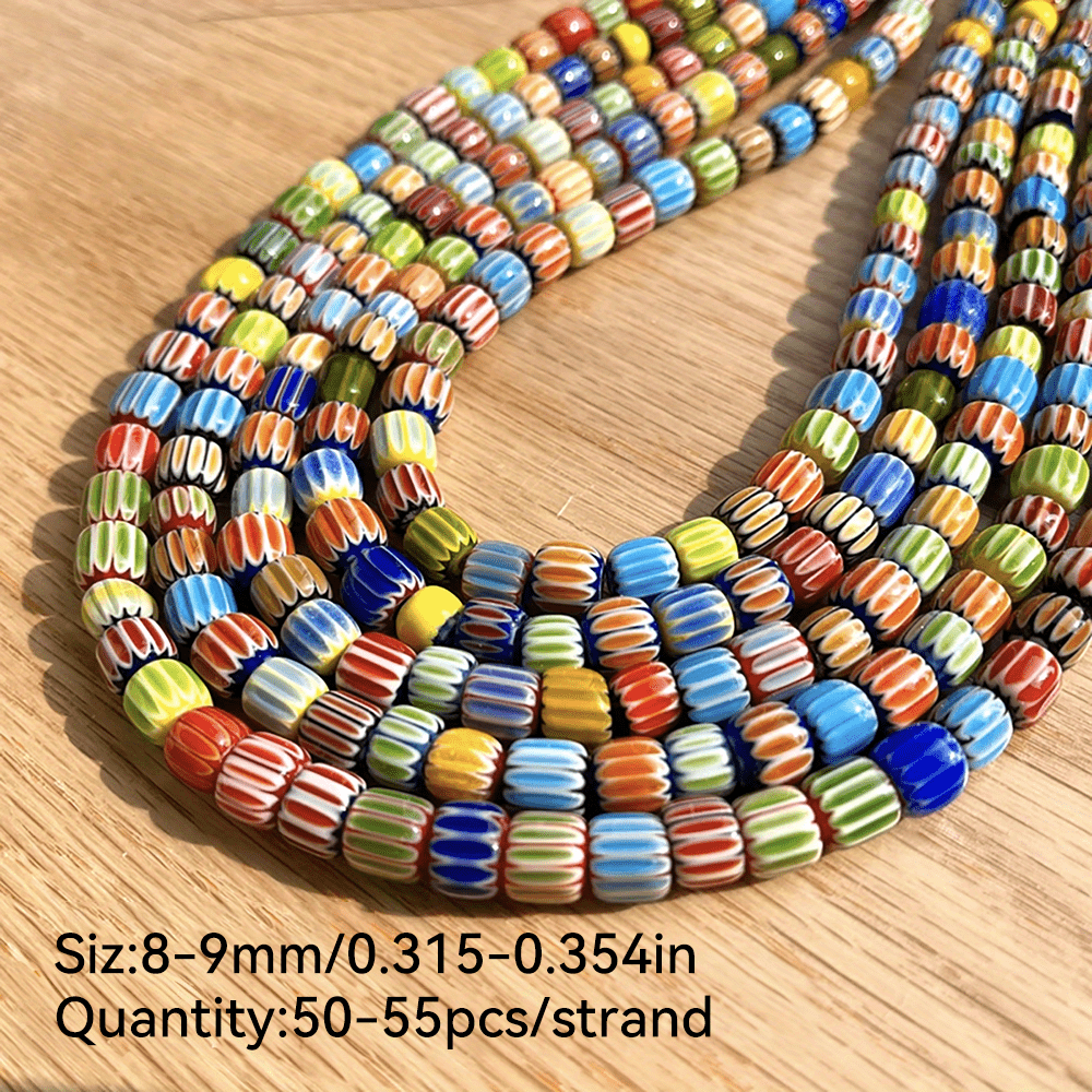Vintage Oval Glass Beads Mixed Lot 8x12mm DIY Jewelry Making Accessories